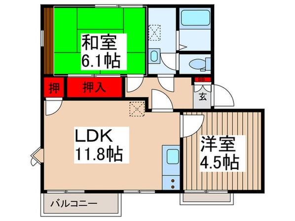 ヴィラ・クレーンＦ・Ｓの物件間取画像